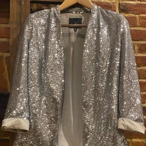 Sam Edelman Silver Sequins Blazer